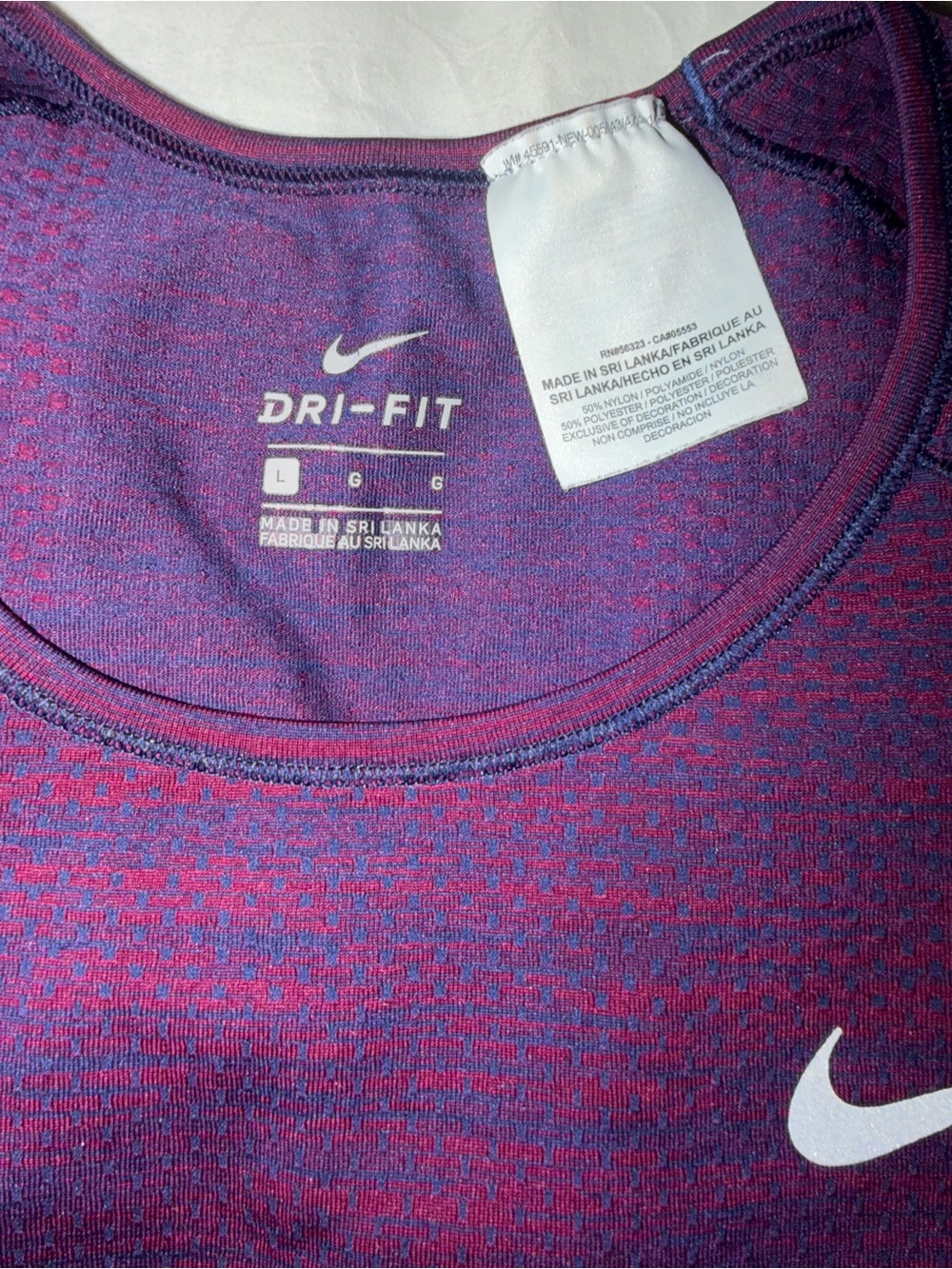 Nike Women’s Purple Heather Short Sleeve Dri-FIT Tee - Picture 3 of 4